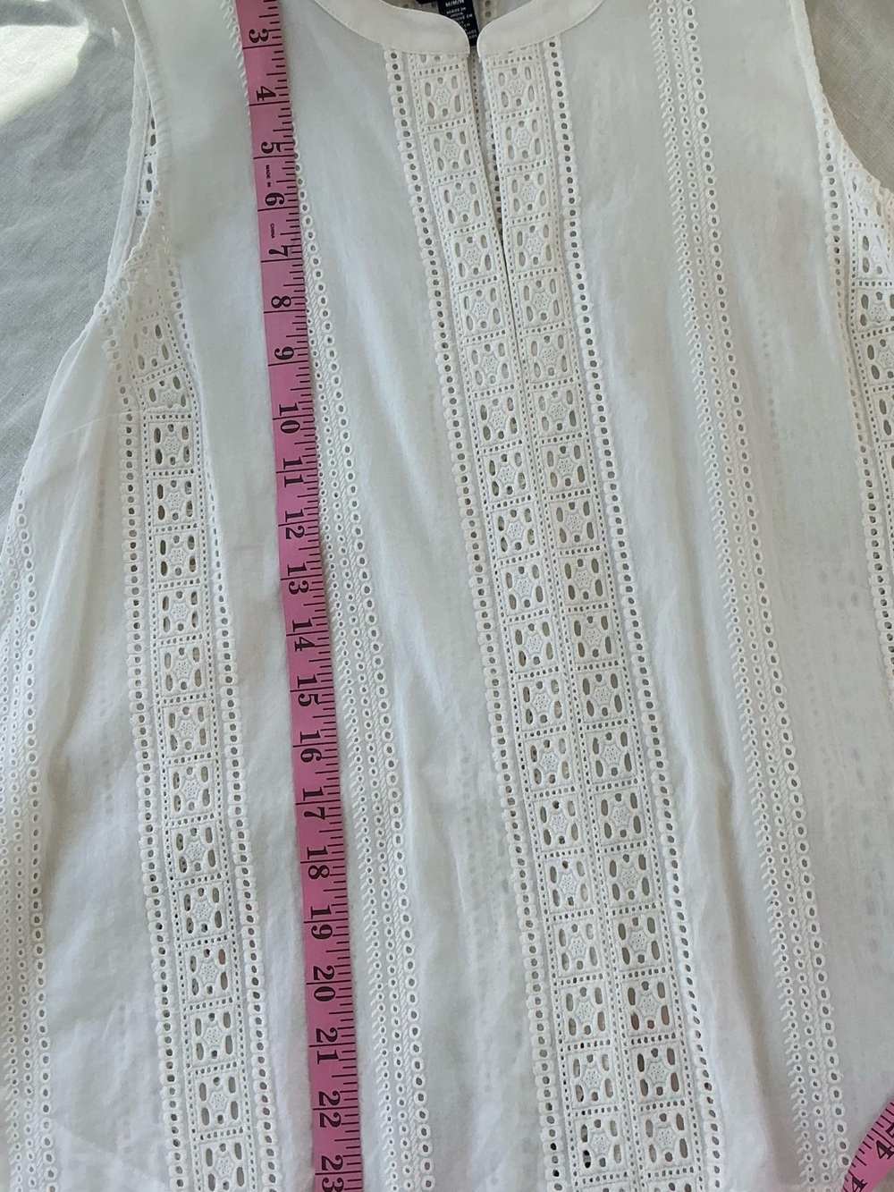 Chaps White Sleeveless Eyelet Lace Trim 100% Cotton Camisole - Picture 6 of 6